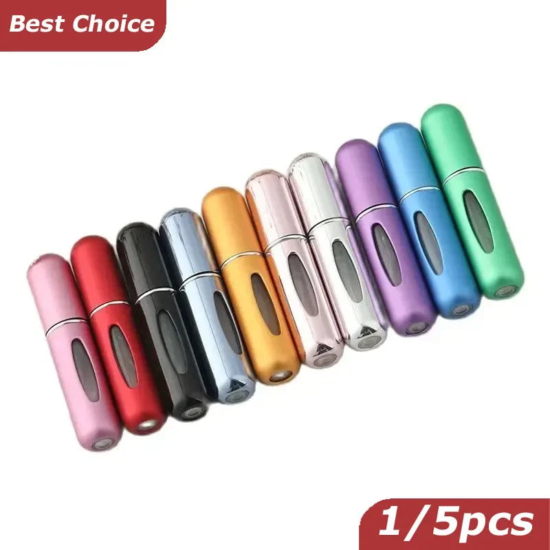 1/5PCS Portable Mini Refillable Perfume Bottle With Spray Scent Pump Empty Cosmetic Containers Atomizer Bottle For Travel